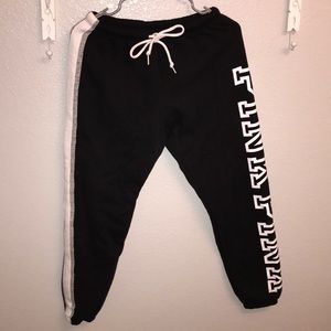 Soft black & white Pink sweatpants